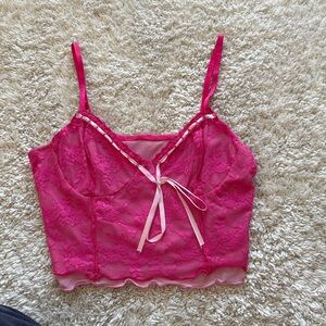 Pink Lace Camisole Top